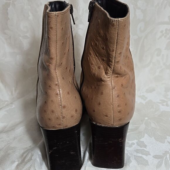 Markon Tan Genuine Leather Square Toe Booties - Picture 8 of 11